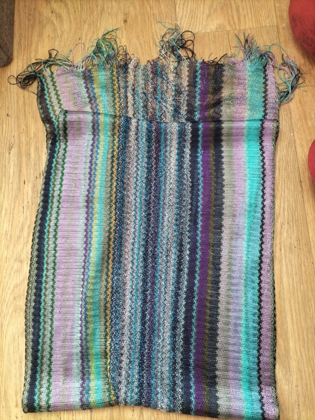 Ladies Multi Coloured Striped Scarf