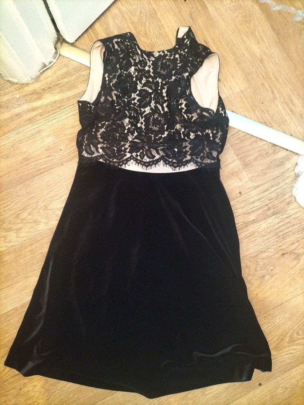 Ladies Next 6 Size Pale Pink And Black Lace Sleeveless Dress