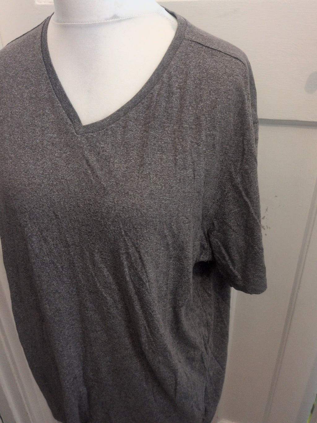 F&F Original 2XL Grey Fleck V Neck Tshirt Short Sleeve