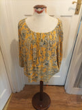 Ladies Bonmarche Size 16 Yellow Floral Long Sleeved Blouse