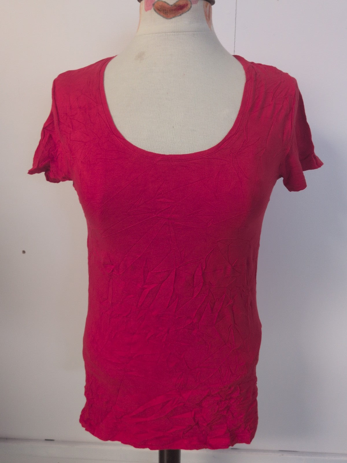 Ladies F&F Size 8 Red Short Sleeve T-shirt