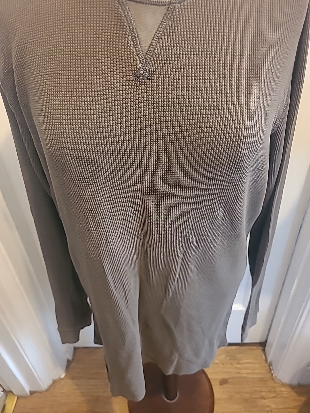 Mens Next Size Large Khaki Ribbed Long Sleeved Pullover Jumper