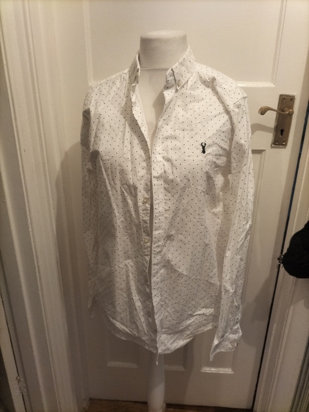 Mens Next Size Large Slim Fit Multi Square Pattern Shirt Long Sleeved
