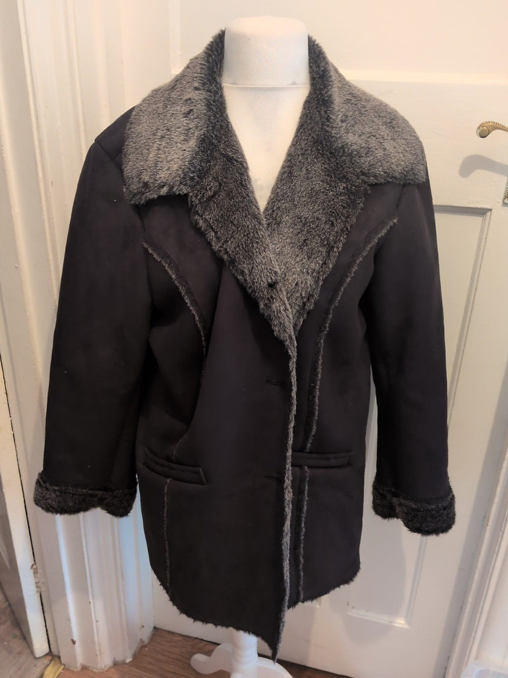 Centigrade 2XL Faux Fur Coat Black
