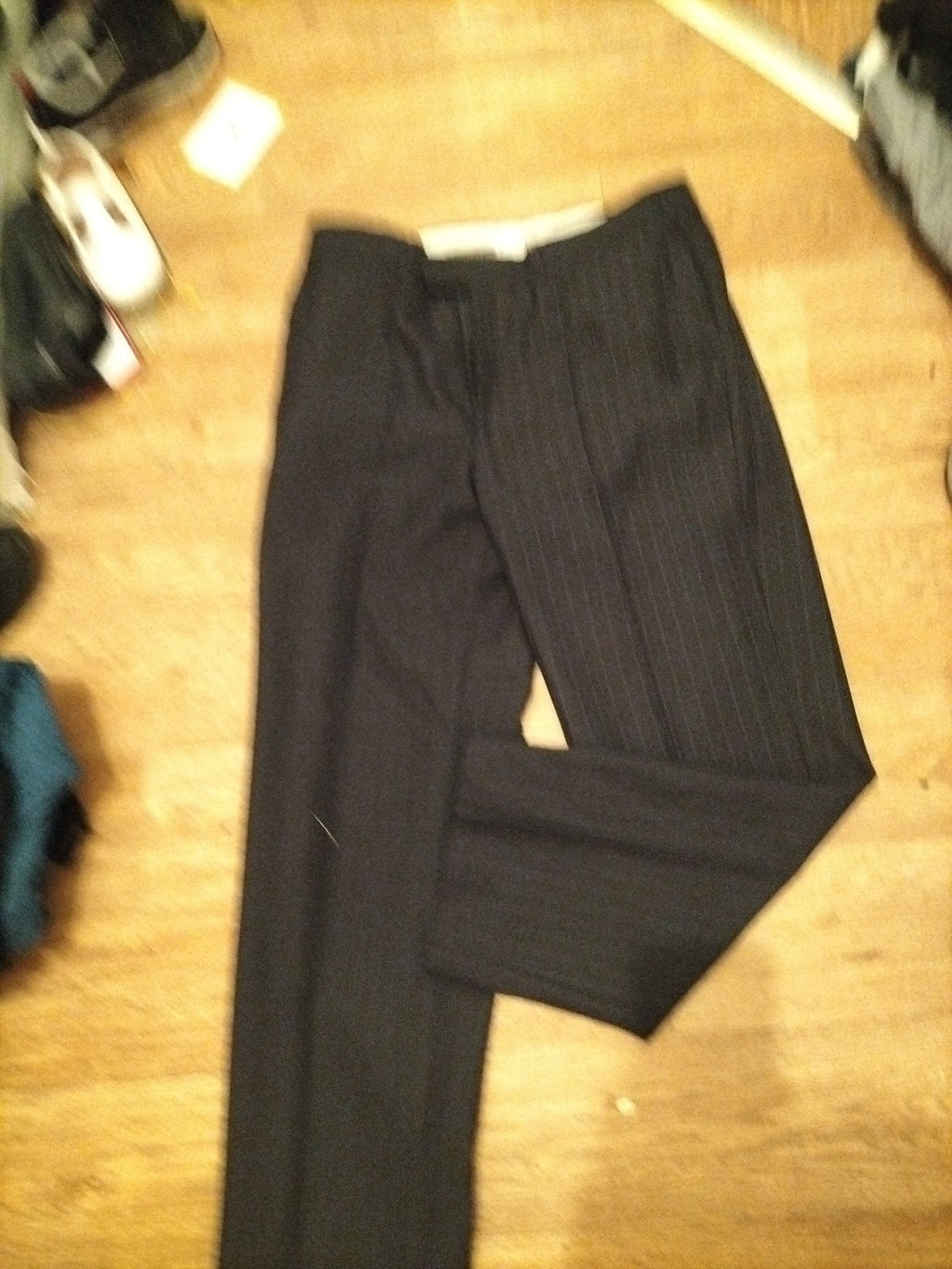 Mens Canda Size 34 Short Navy And Blue Striped Trousers