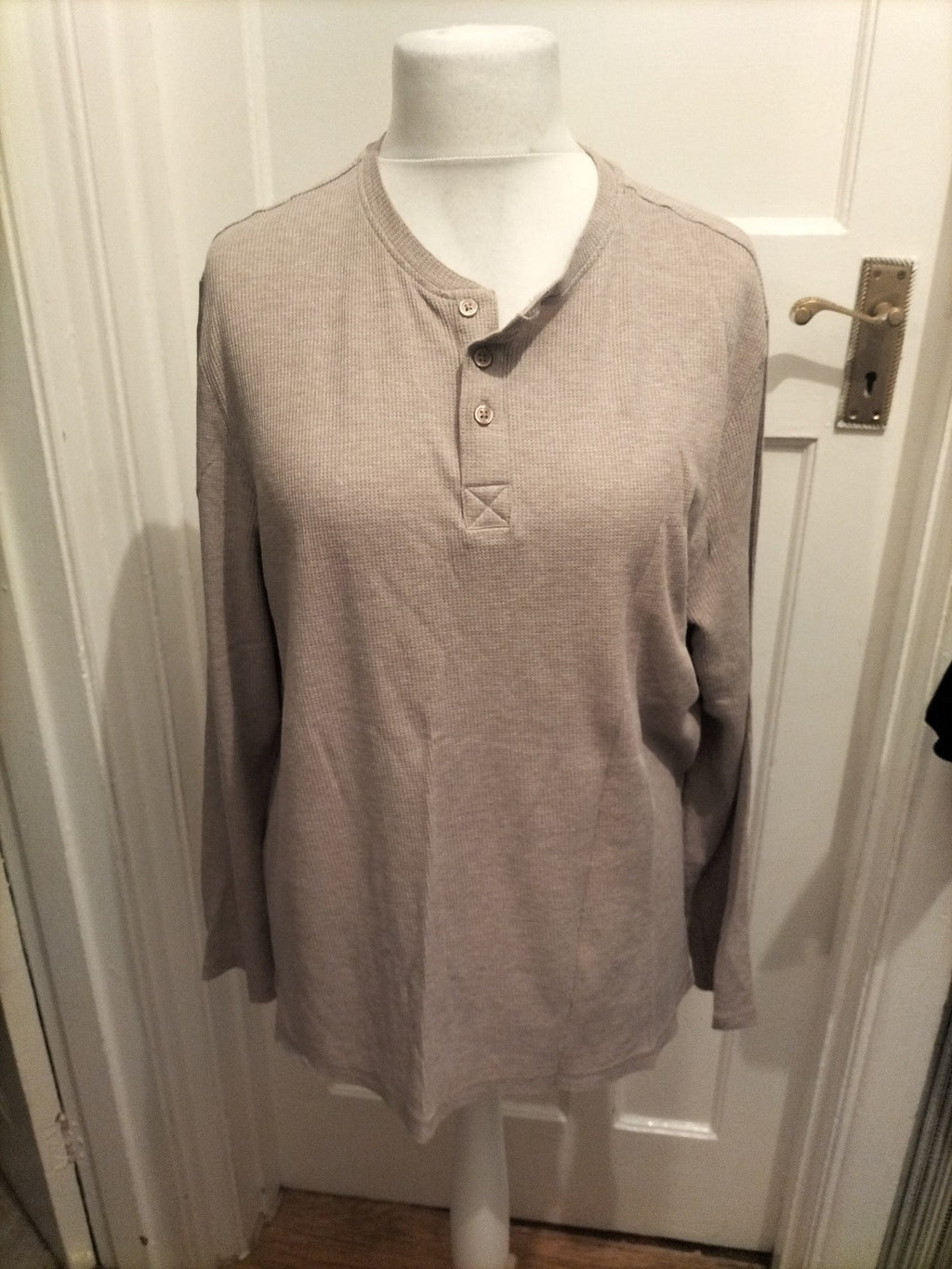 Mens Primark Size Beige Mocha Long Sleeved Tshirt