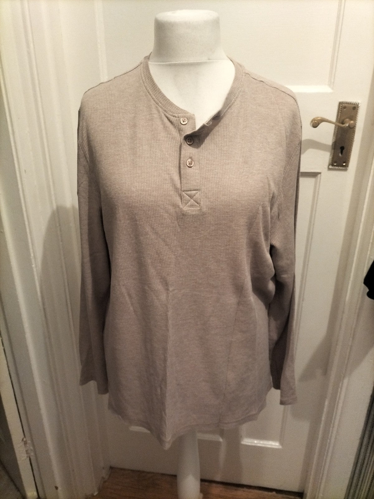 Mens Primark Size Beige Mocha Long Sleeved Tshirt