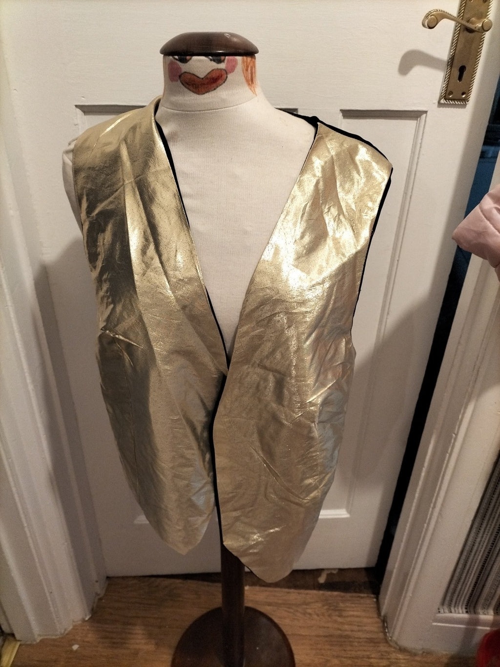 Mens Size Small Shiny Gold Waistcoat