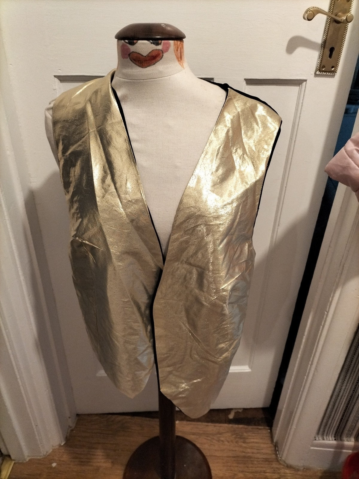 Mens Size Small Shiny Gold Waistcoat