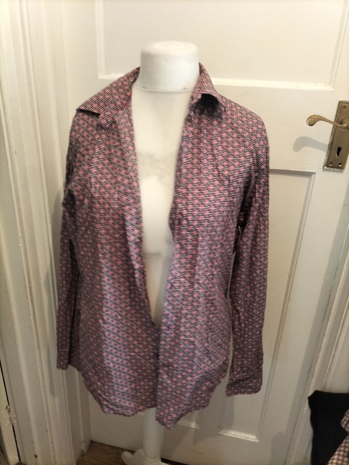 Autograph Large Slim Fit Purple Black Pink Long Sleeve Shirt
