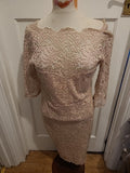 Ladies Next Size 14 Pastel Pale Pink Pace Lined Short Sleeved Dress