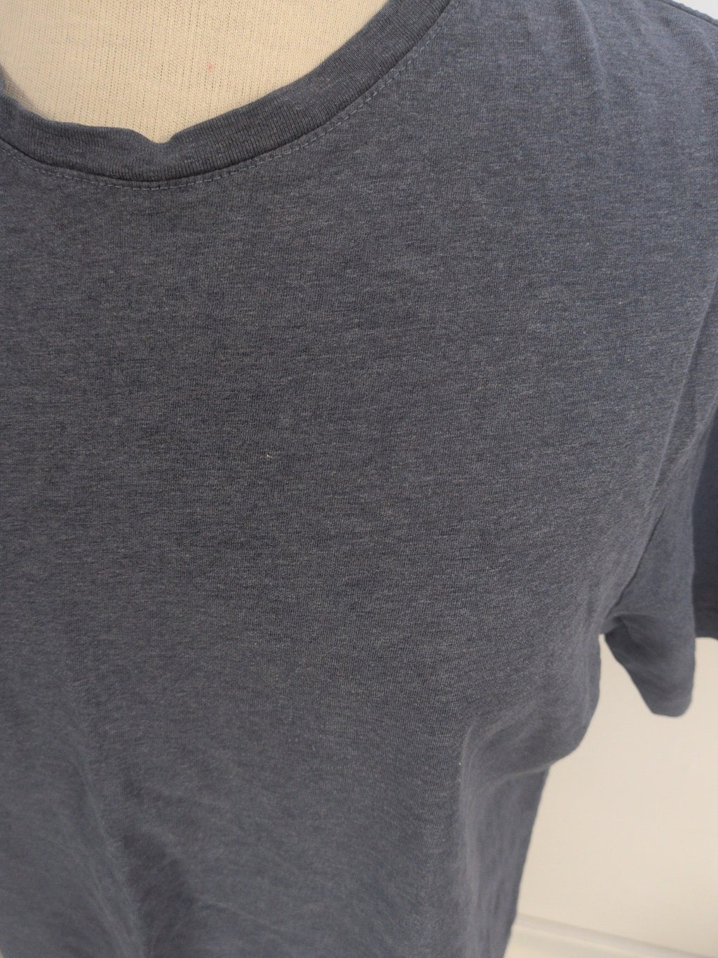 Marks And Spencer Large Regular Fit Pure Cotton Blue Short Sleeve T-shirt