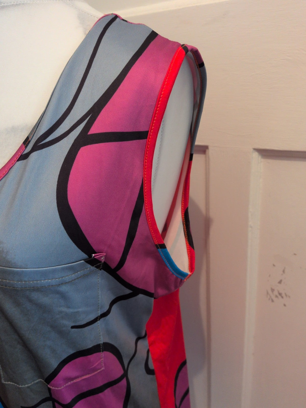 4XL Multicoloured Sleeveless Blouse Top