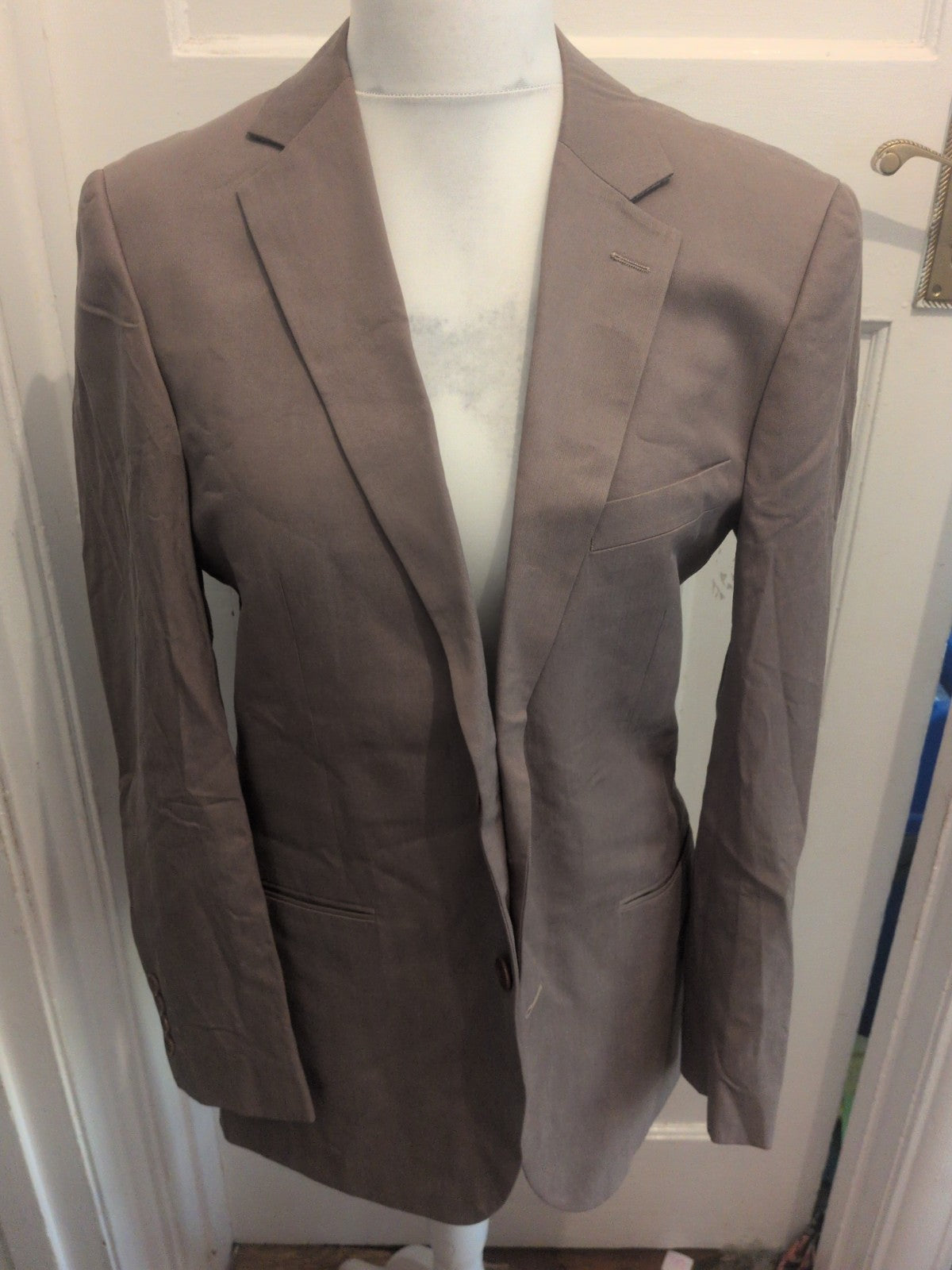 Ultimo 38R Beige Brown Lined Suit Jacket