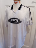 Mens BCM Size XL White Patterned Polo Shirt