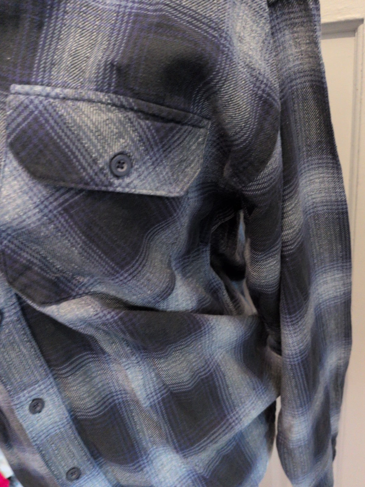 Marks And Spencer Medium Two Tone Grey Buttoned Shirt Cotton
