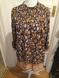 Ladies Labelrail Size Large Black Floral Long Sleeved A-Line Dress