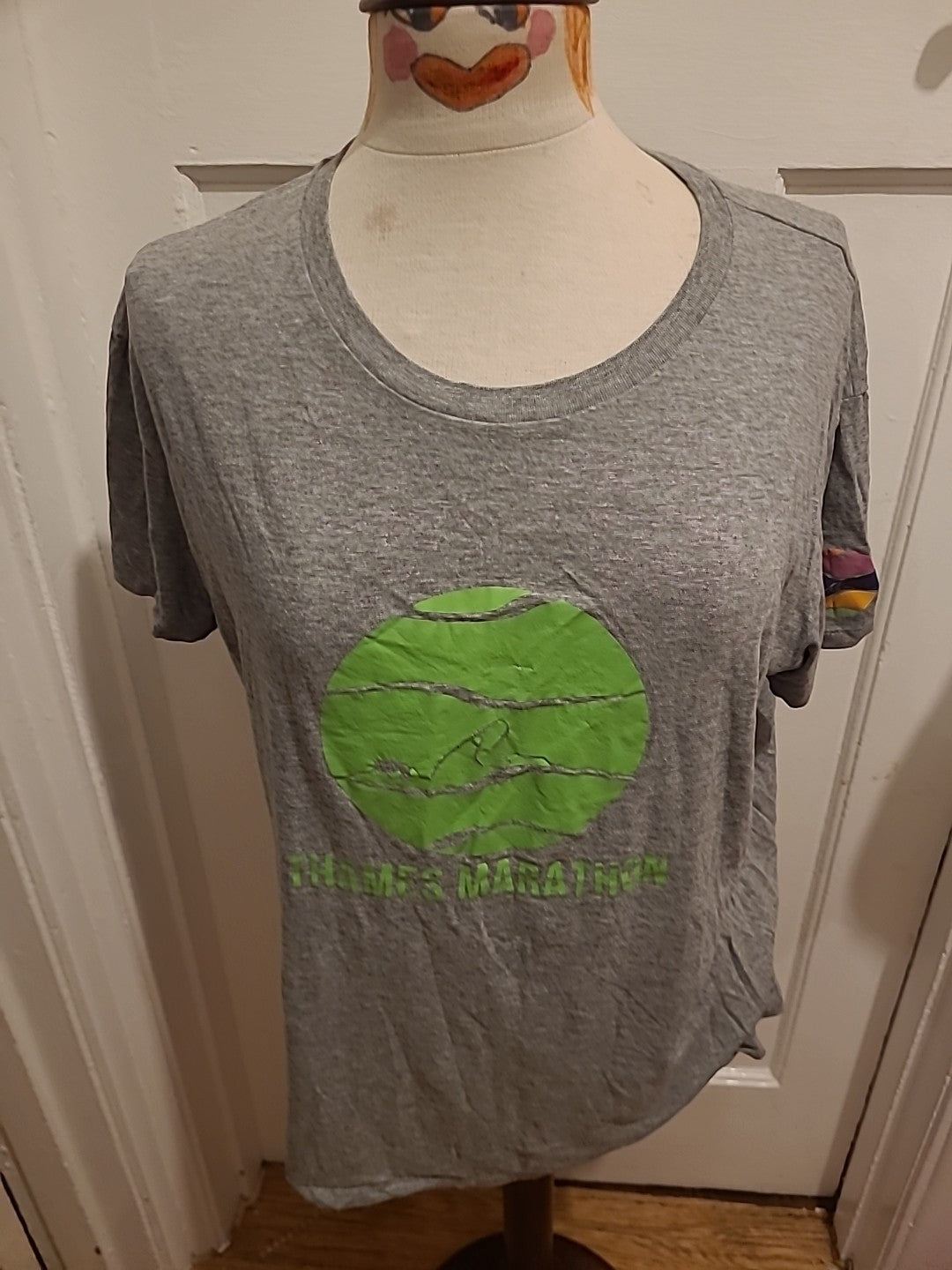 Ladies Size XL Grey And Green Thames Marathon Tshirt