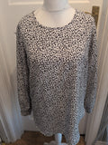 Papaya 16 White With Black Splodges Long Sleeve Blouse