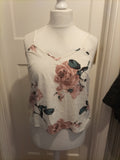 Ladies Size Large White Floral Cami
