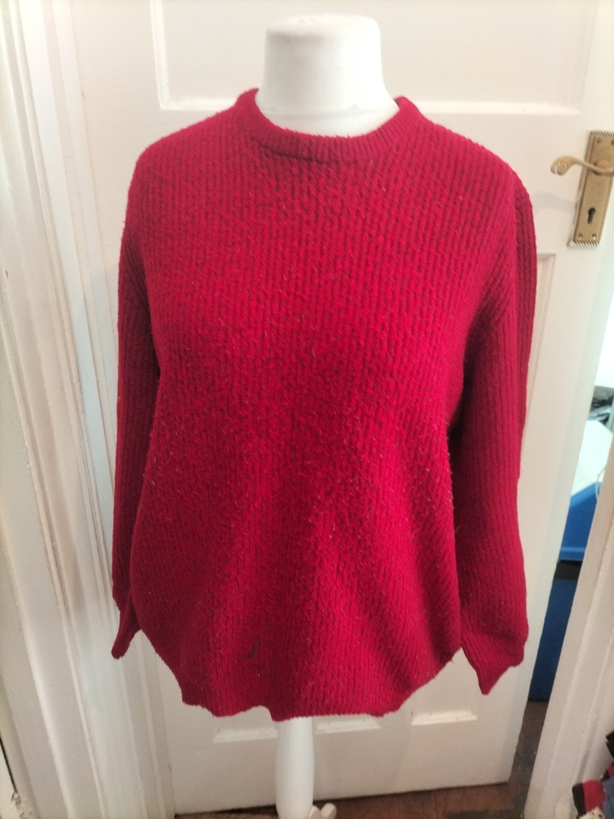 M&S XL Red Long Sleeved Pullover Jumper