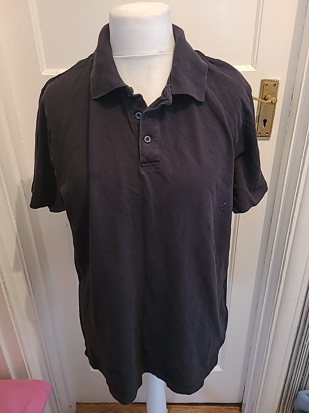 Mens George Size Extra Large Black Short Sleeved Polo