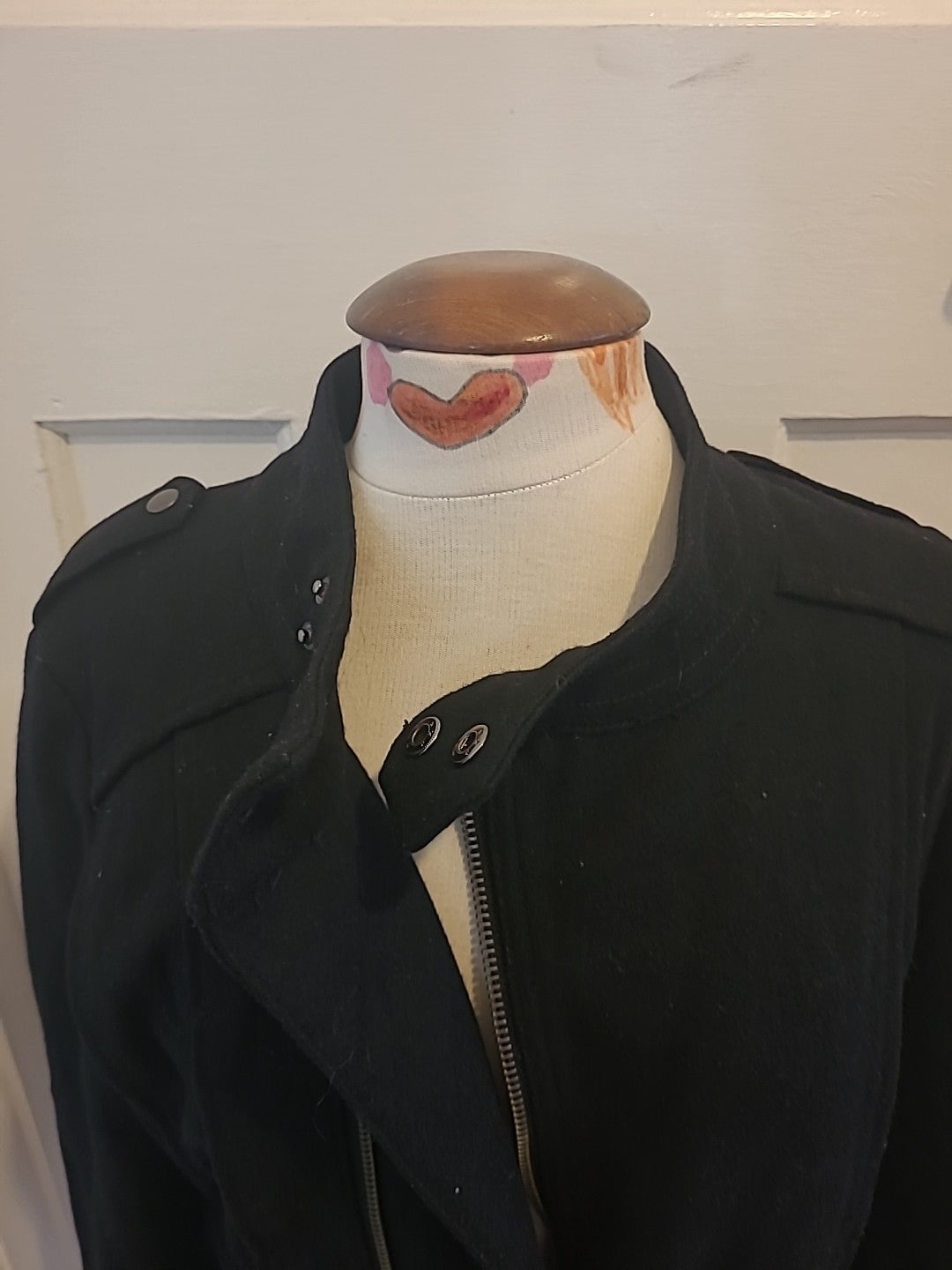 Ladies Red Herring Size 12 Black Lined Heavy Coat