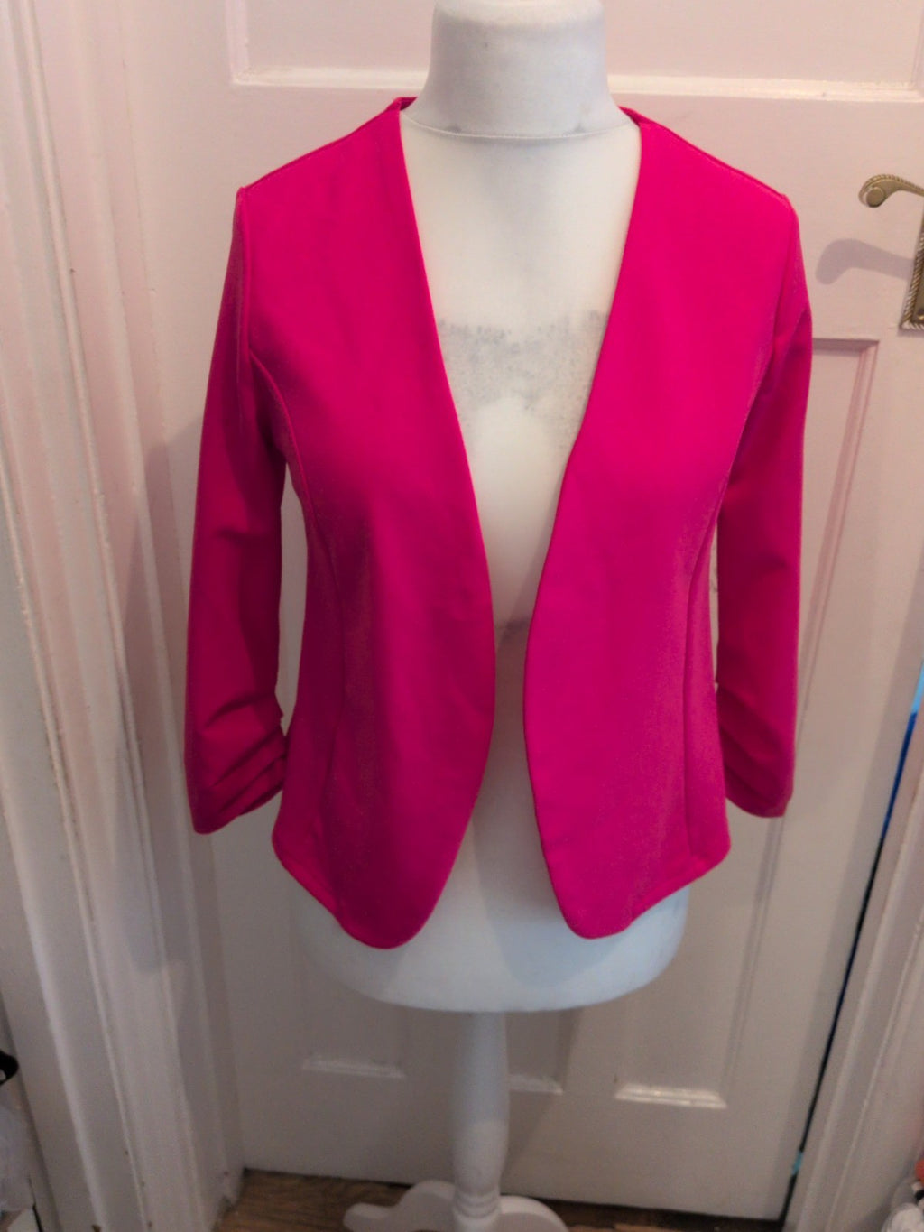 Shein Small Hot Pink Open Blouse Long Sleeve