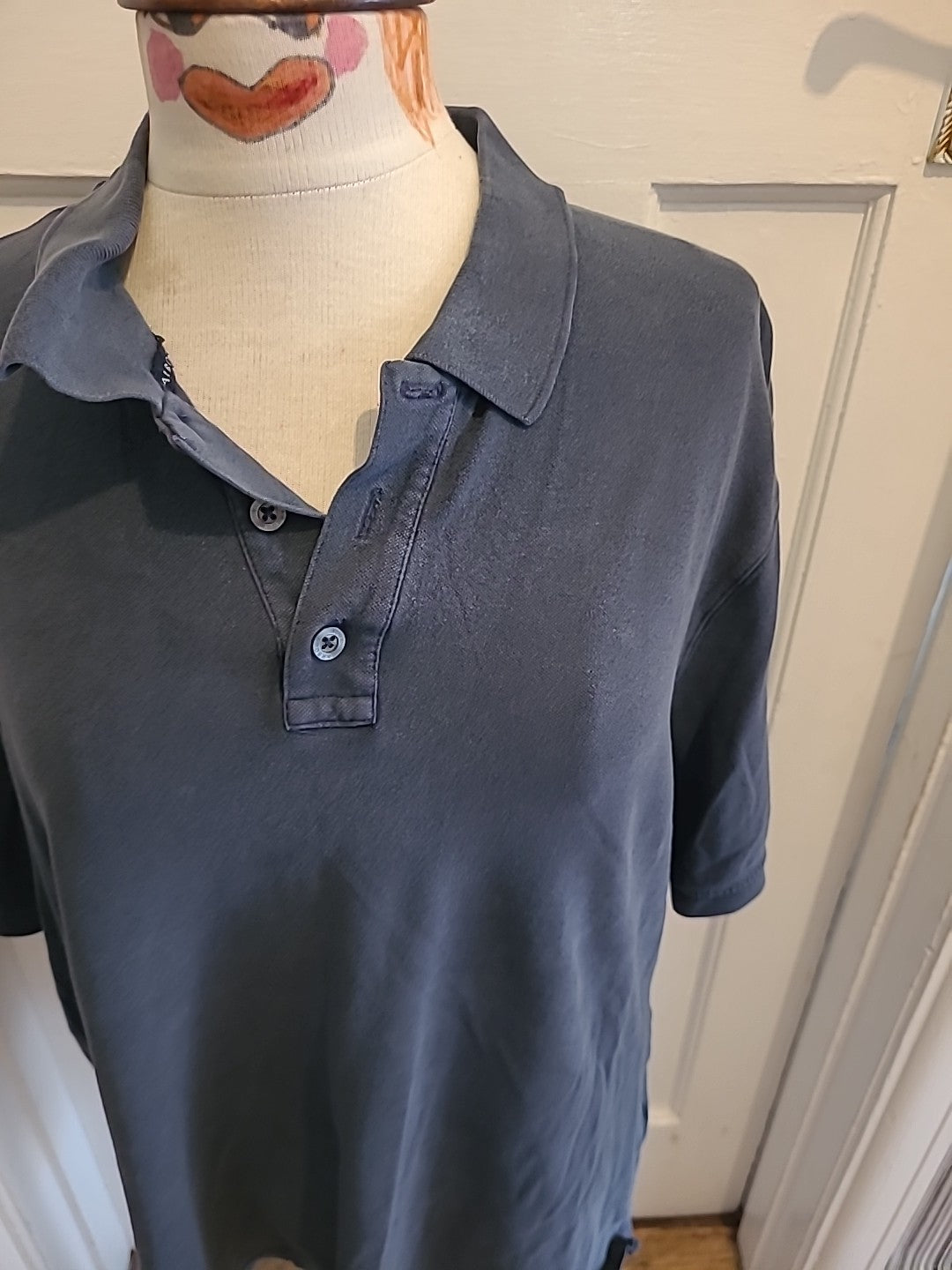 Mens Blue Harbour Size Large Greyish Blue Short Sleeved Polo Shirt