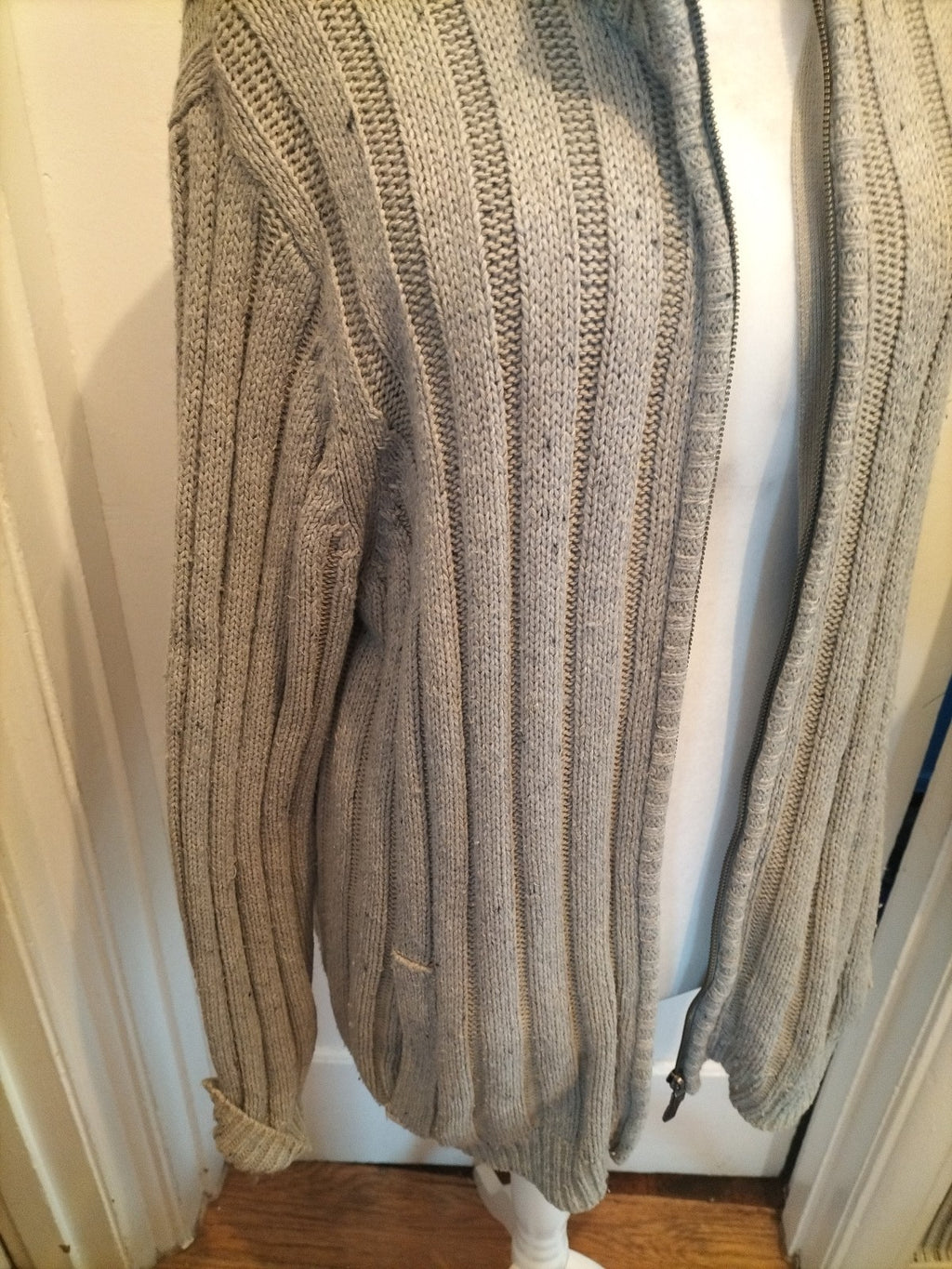 Mens Maine New England Size XL Grey Heavy Full Zip Jumper