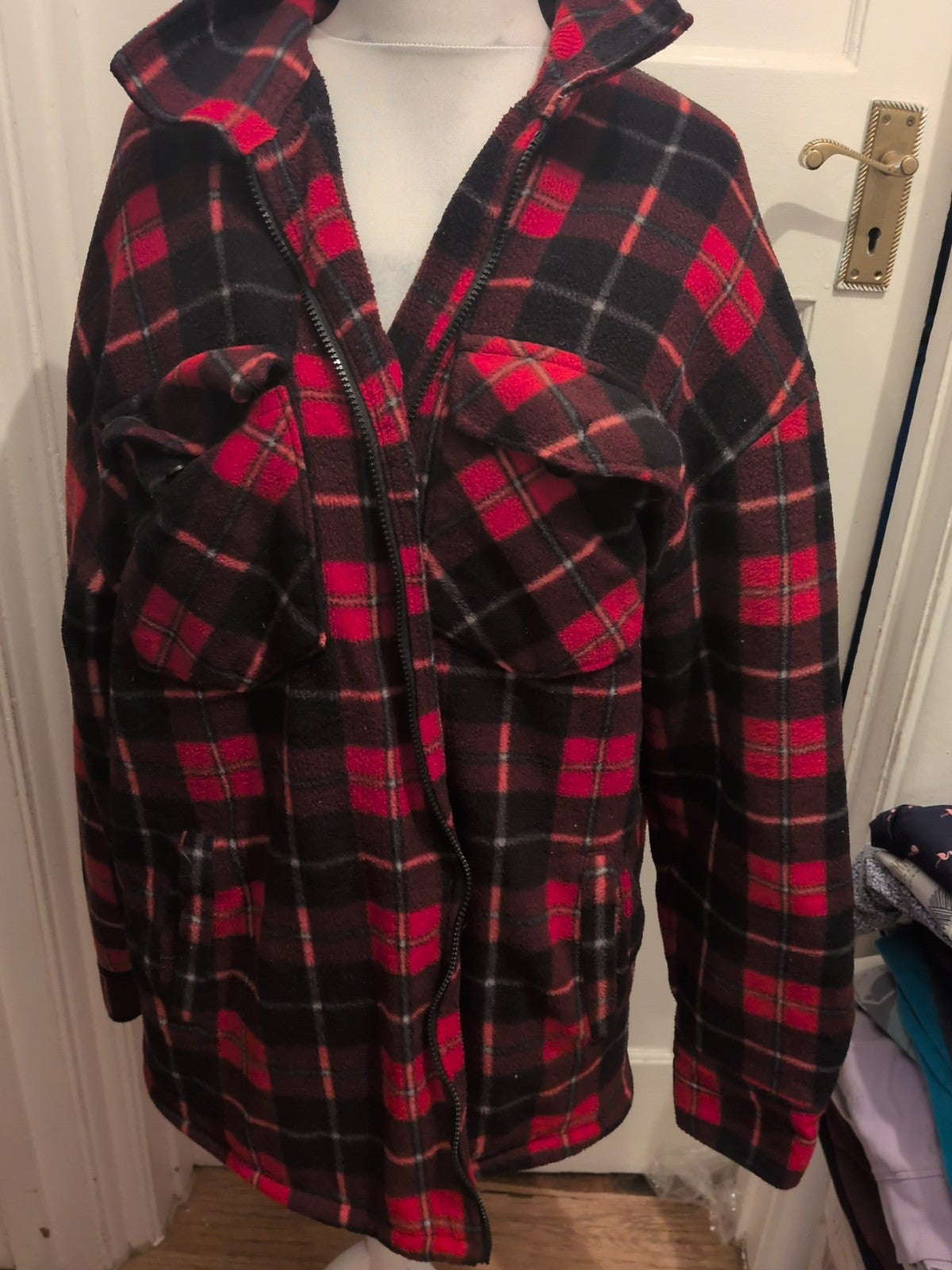 Kroal Point 3xl Red Check Fleece Lined Jacket