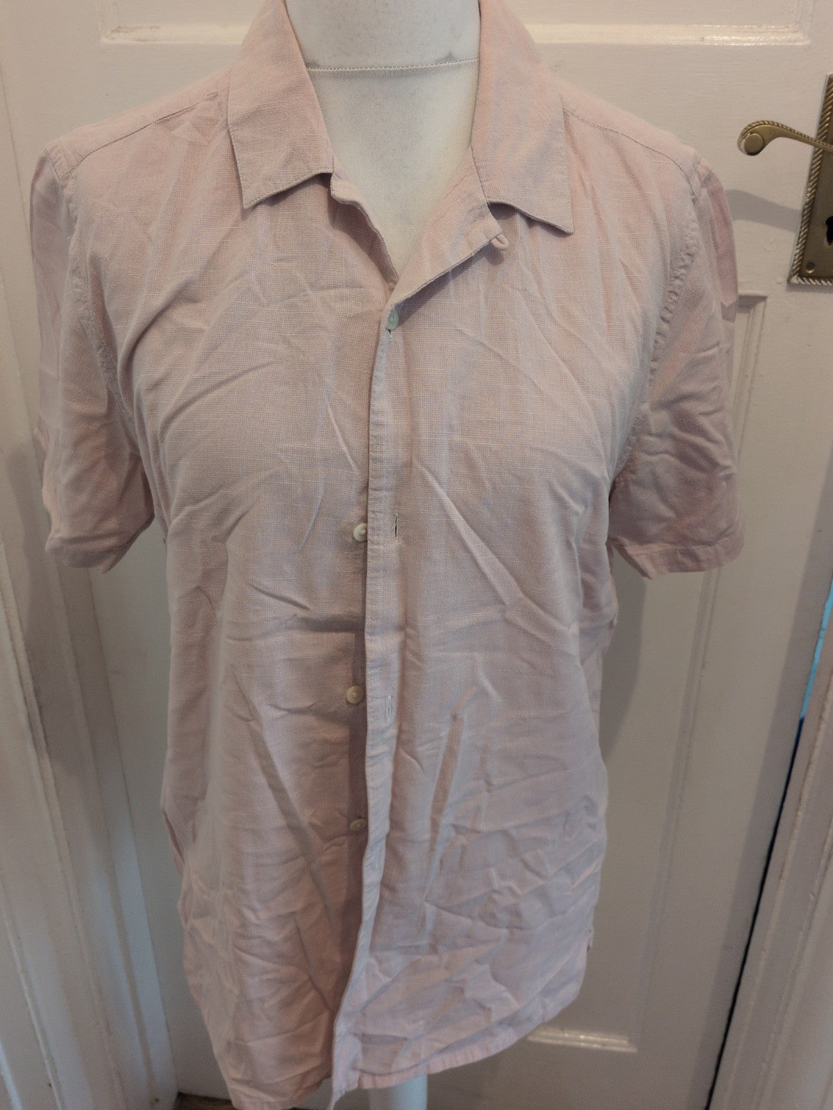 Tu Man Medium Reg Fit Pale Pink Short Sleeve Shirt
