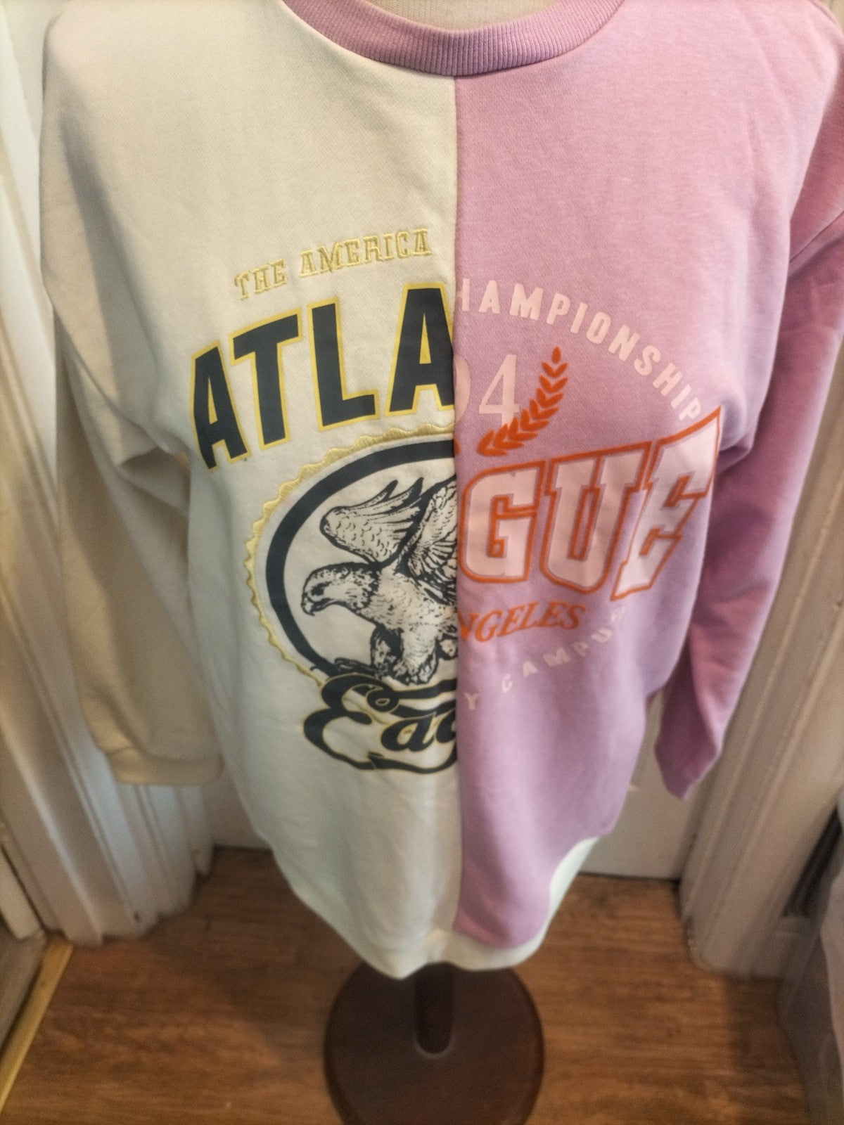Girls Primark 13-14 Years Pink White American Football Jumper