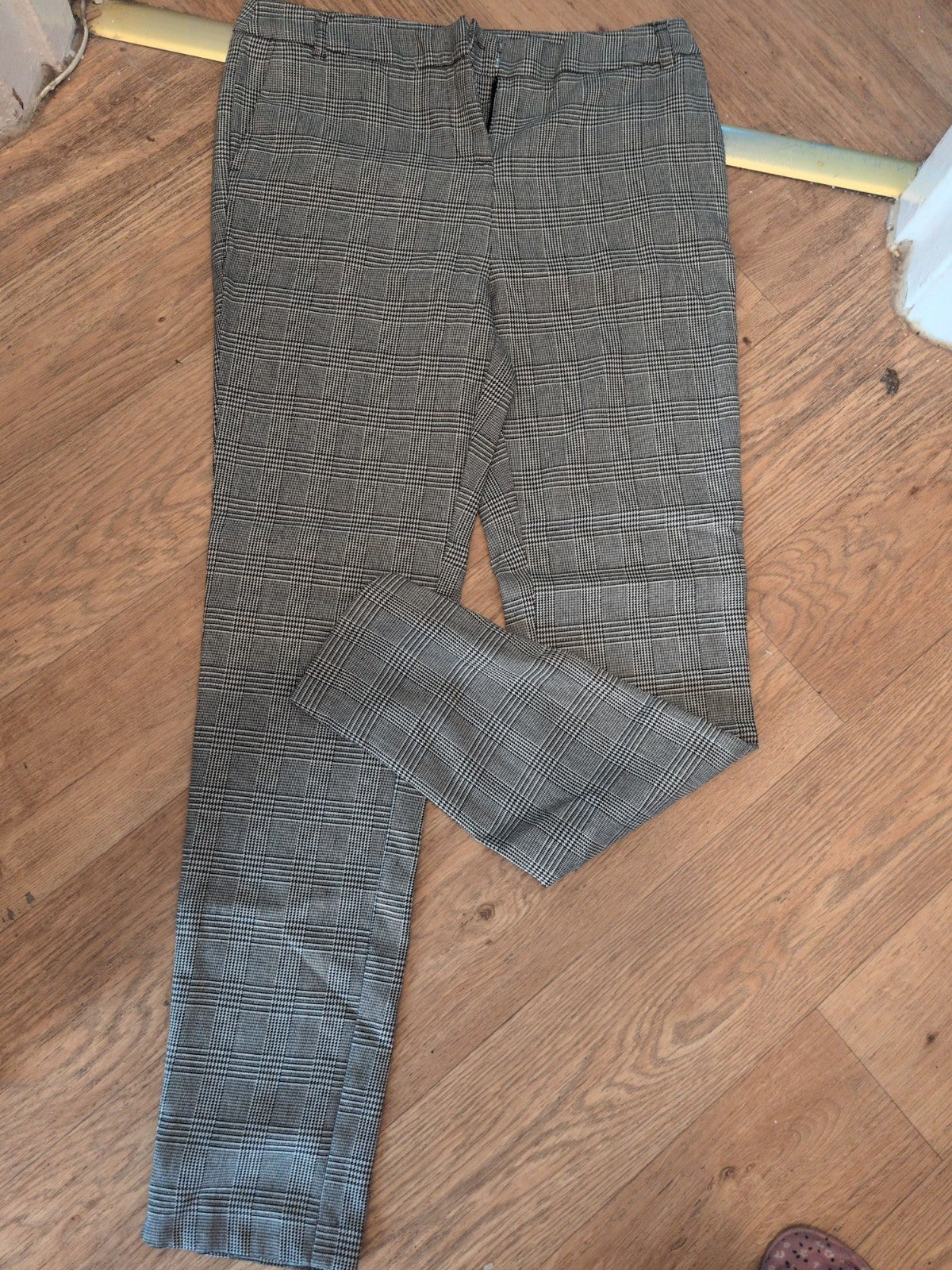 Tu 10long Black And White Check Trousers