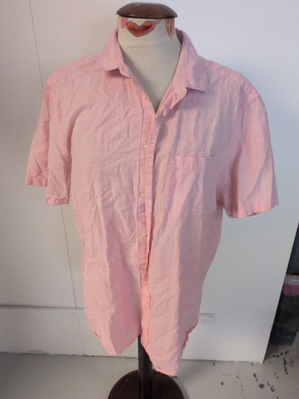 Tu Large Regular Fit Pink Short Sleeve Shirt