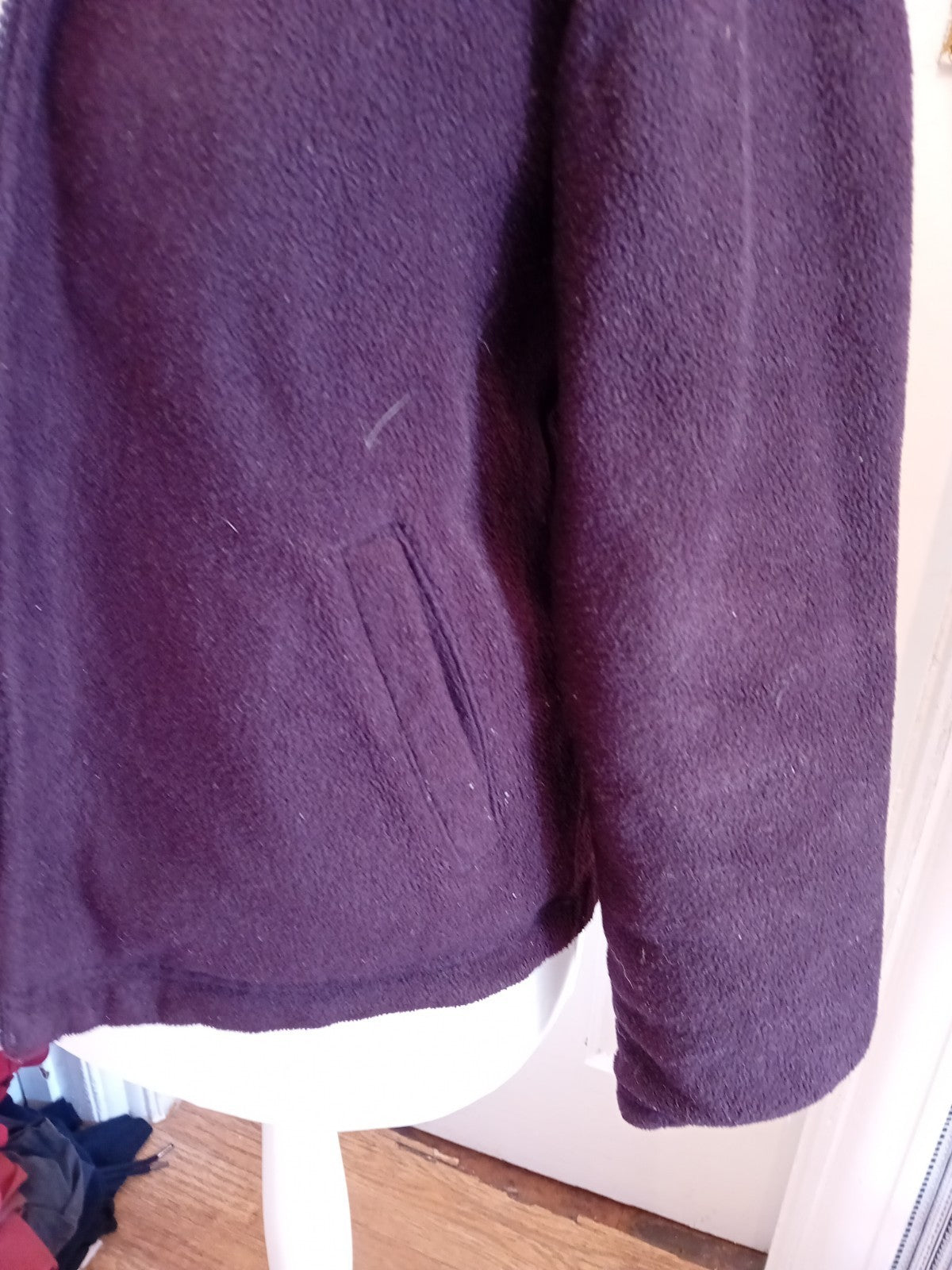 Large Deep Purple Long Sleeve Full Zip Hoodie