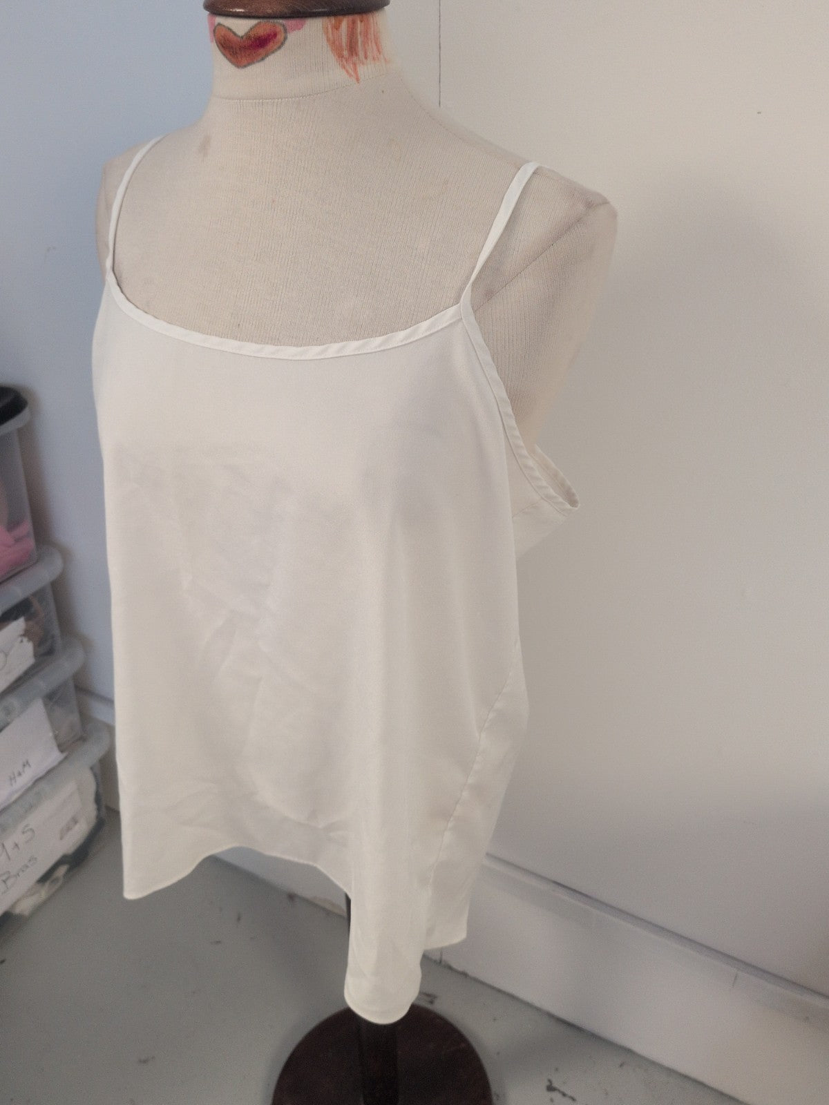 George 16 White Sleeveless Cami Style Top