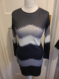 Ladies Size Small Black/Grey Long Sleeved Dress