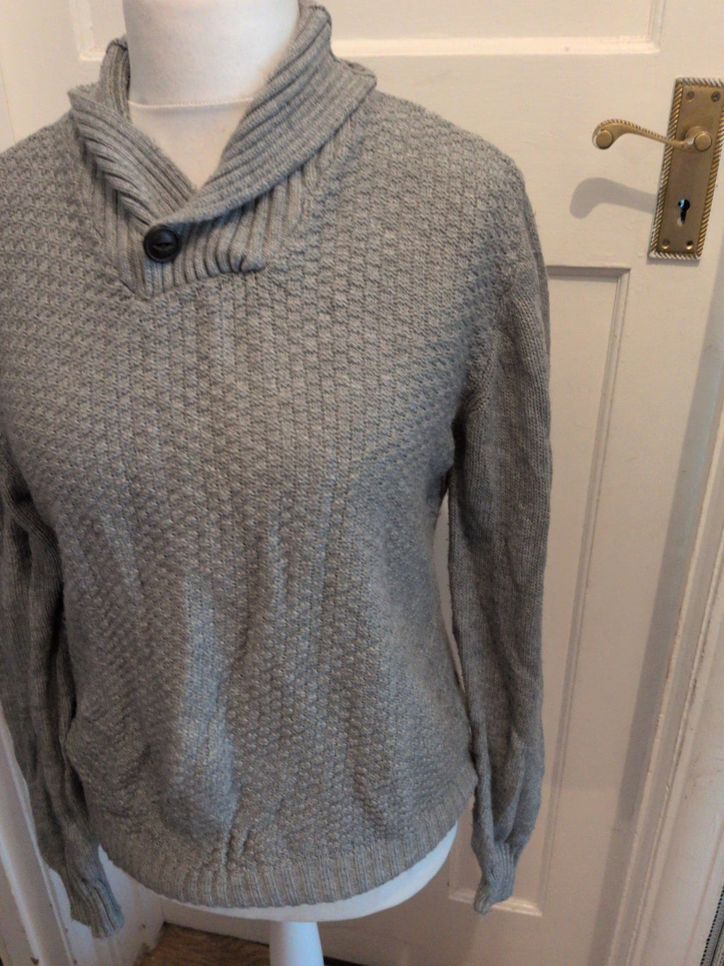 Mens Peacocks Medium Grey High Neck Pullover Jumper