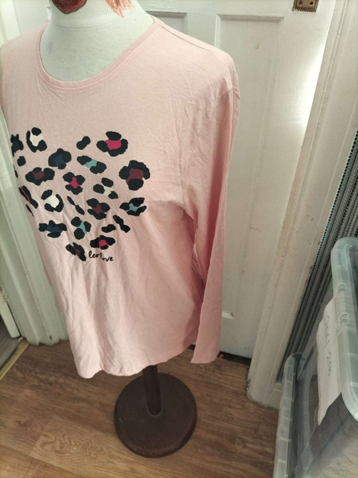 Ladies Esmara Size 12-14 Pink With Design Long Sleeved Tshirt