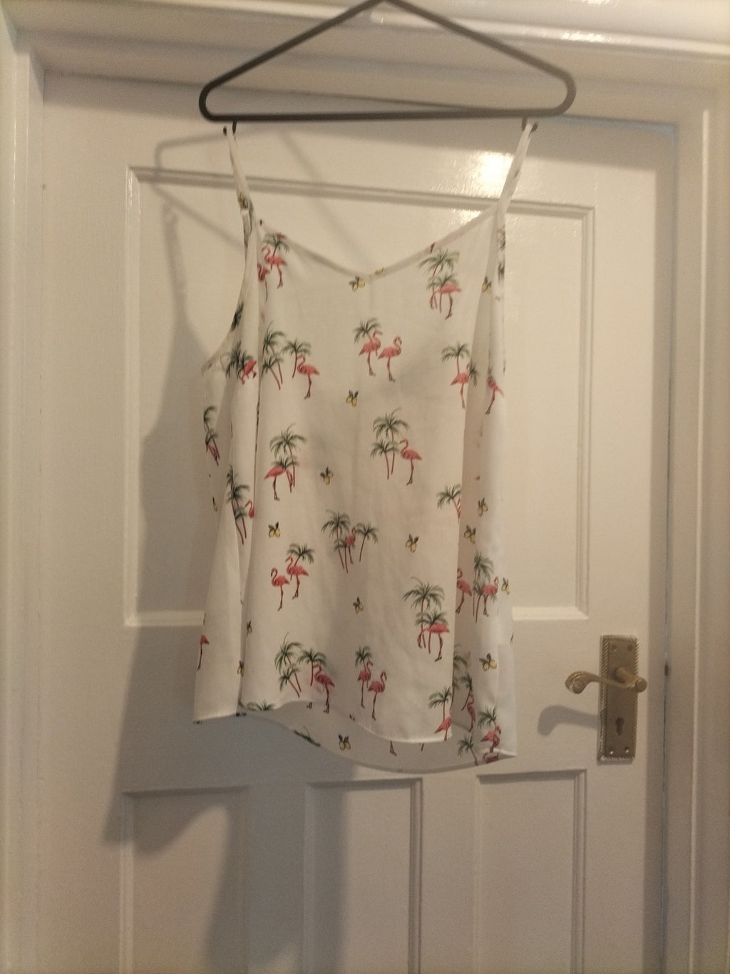 Ladies Primark Size 8 White Floral Sleeveless Cami