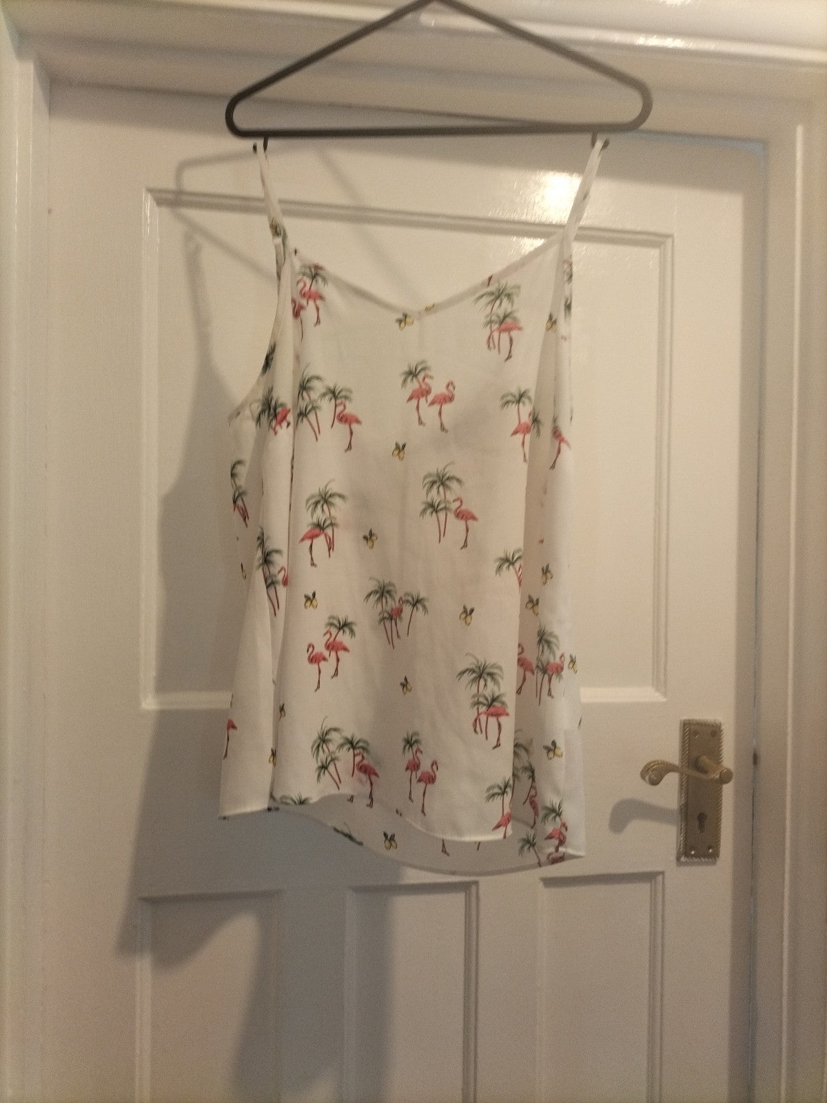 Ladies Primark Size 8 White Floral Sleeveless Cami
