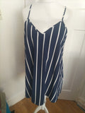 Ladies Shein Size Large Navy Striped Sleeveless Blouse