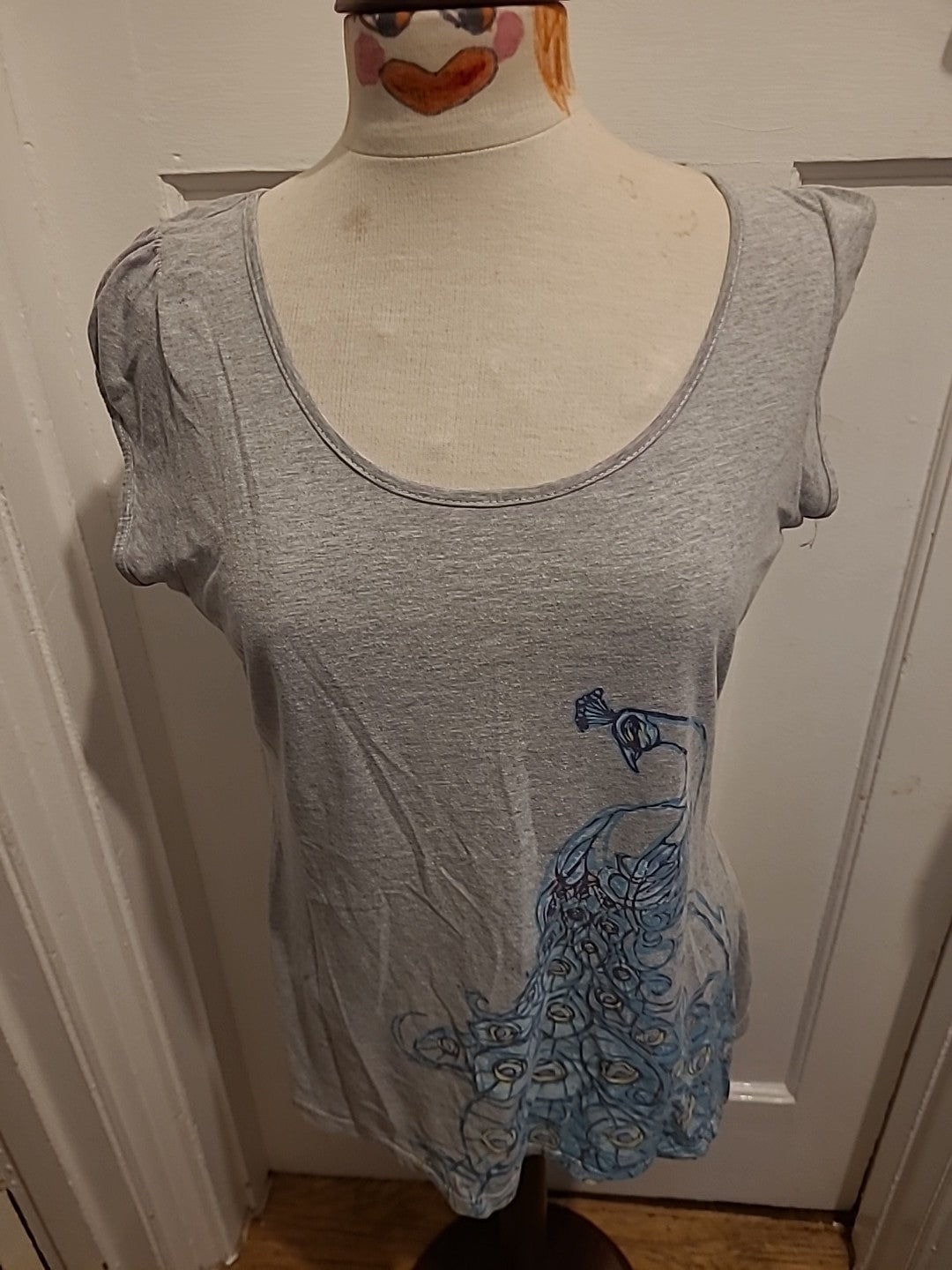 Ladies Peter Storm Size 16 Grey Print Short Sleeved Tshirt