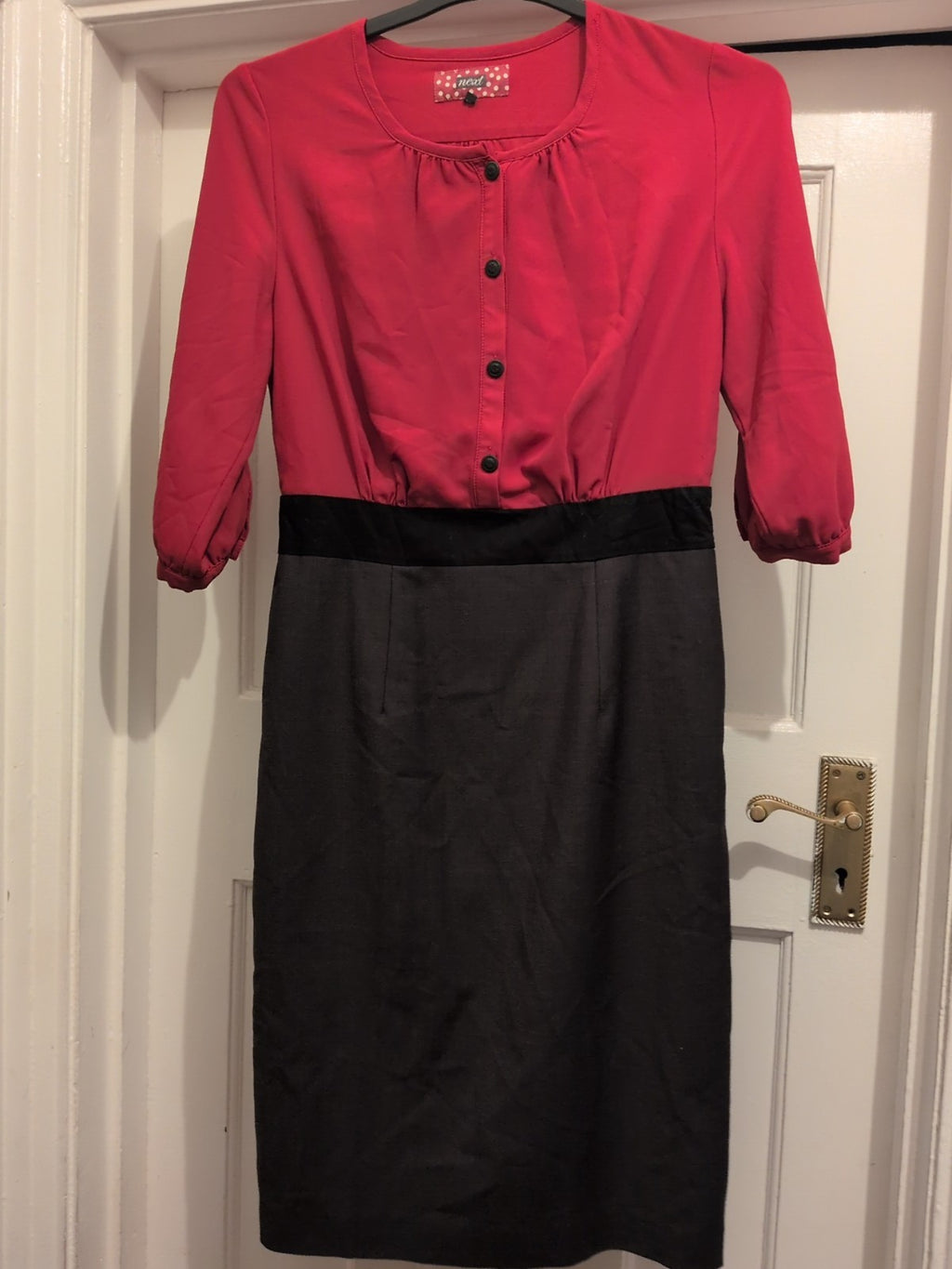 Next 10 Pink And Dark Grey Half Sleeve Dress