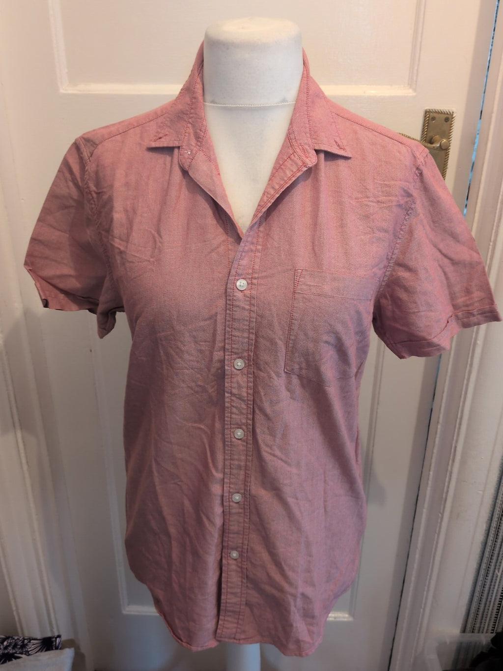 Mens Topman Size M Red Fleck Short Sleeved Shirt