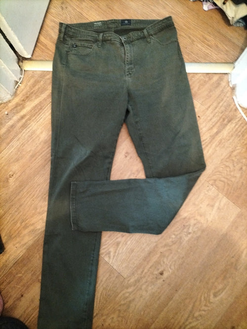 Adriano Goldschmied 32r Mid Rise Cigarette Prima Green Jeans