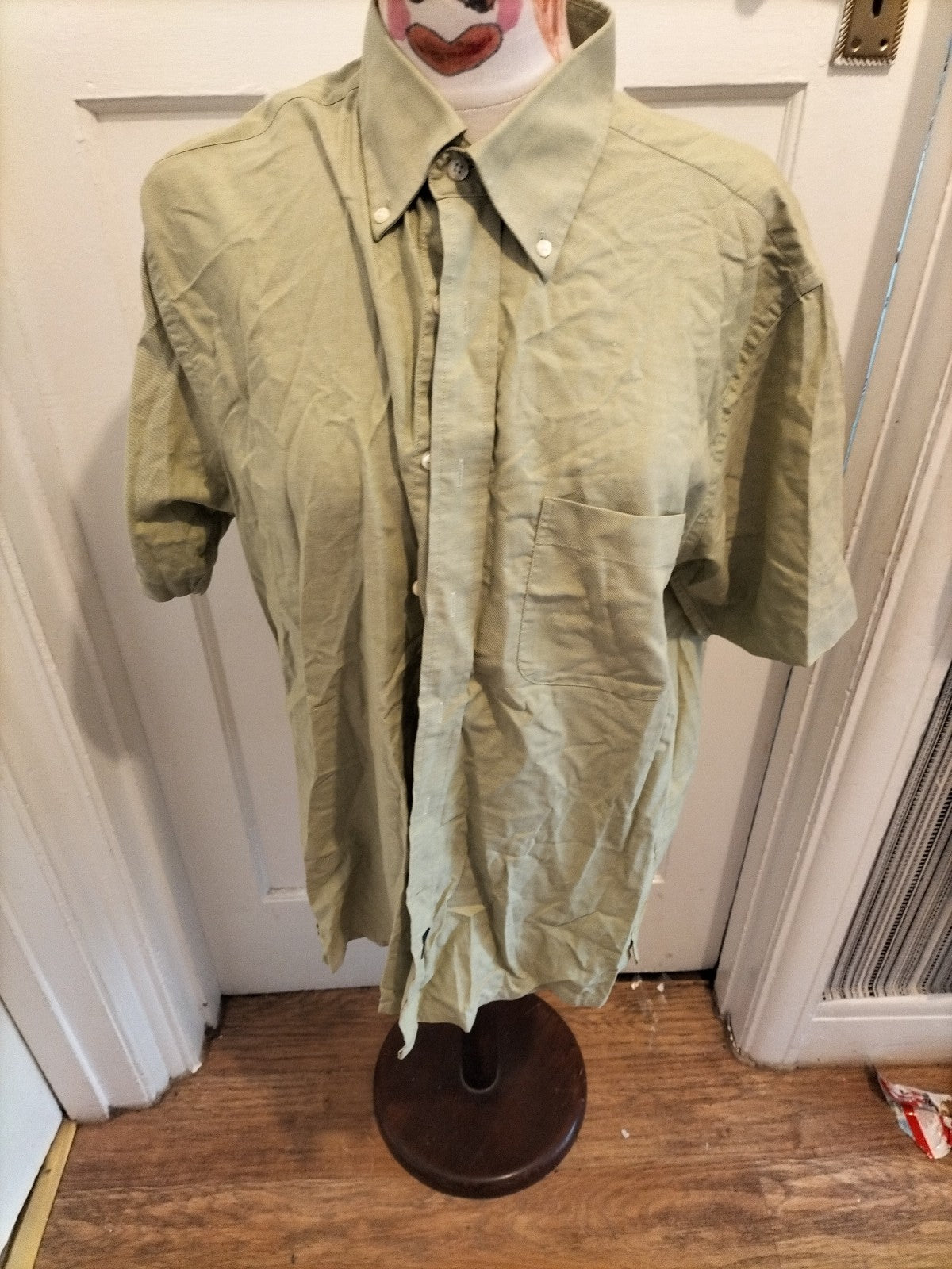 Mens Austin Reed Size Large Mint Green Short Sleeved Shirt