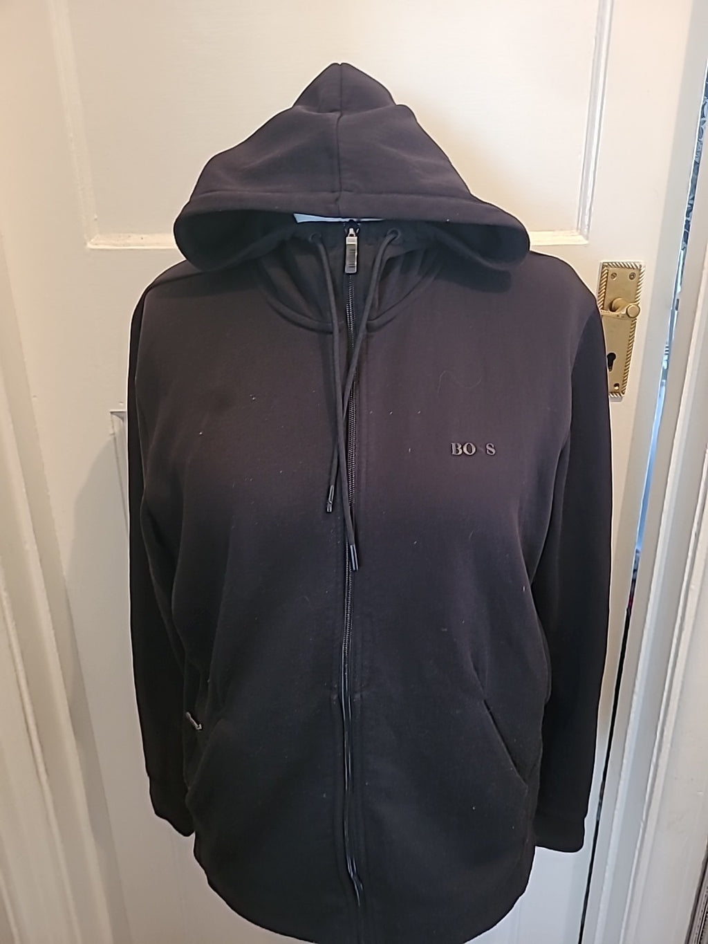 Mens Hugo Boss Size M Black Full Zip Hoodie