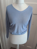 Marks And Spencer 12 Periwinkle Long Sleeve V Neck Jumper